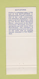Matchbook Cover - Saskatchewan Toruism Regina SK Battlefords 30 Strike