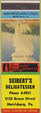 Matchbook Cover - Seibert's Deli Harrisburg PA
