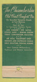 Matchbook Cover - Chamerlin Hotel Fort Monroe WEAR 30 Stick