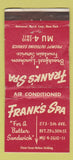 Matchbook Cover - Frank's Spa New York City WORN 30 Strike