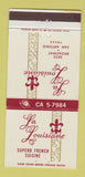 Matchbook Cover - La Louisiane San Antonio TX French Restaurant 30 Strike
