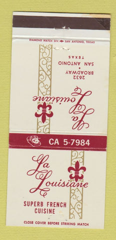 Matchbook Cover - La Louisiane San Antonio TX French Restaurant 30 Strike