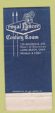 Matchbook Cover - Royal Lancer Motel Restaurant Long Beach CA 30 Strike