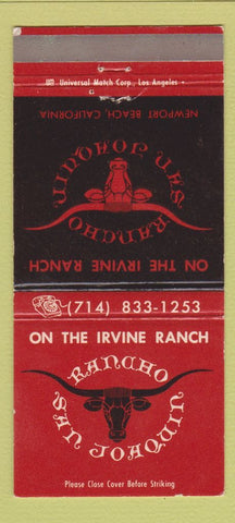 Matchbook Cover - Rancho San Joaquin Newport Beach CA 30 Strike