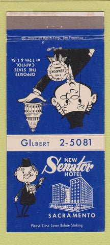 Matchbook Cover - New Senator Hotel Sacramento CA 30 Strike