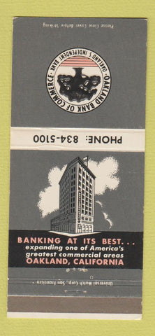 Matchbook Cover - Oakland Bank of Commerce CA 30 Strike