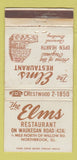 Matchbook Cover - Elms Restaurant Northbrook IL WORN 30 Strike