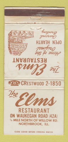 Matchbook Cover - Elms Restaurant Northbrook IL WORN 30 Strike