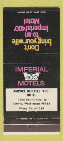 Matchbook Cover - Imperial 400 Motels Seattle WA 30 Strike