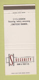 Matchbook Cover - Security Bank and Trust Casper WY 30 Strike