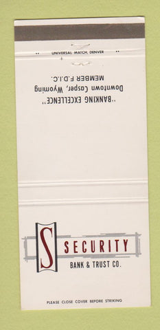 Matchbook Cover - Security Bank and Trust Casper WY 30 Strike