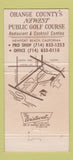 Matchbook Cover - Rancho San Joaquin Newport Beach CA 30 Strike