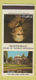 Matchbook Cover - Monticello Thomas Jefferson Charlottesville VA 30 Strike