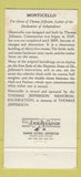 Matchbook Cover - Monticello Thomas Jefferson Charlottesville VA 30 Strike