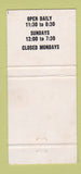 Matchbook Cover - Old Mill Restaurant Mount Upton NY 30 Strike