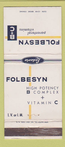 Matchbook Cover - Lederle Folbesyn Vitamins WEAR 30 Strike