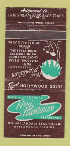 Matchbook Cover - New Plantation Restaurant Hallandale FL 30 Strike