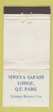 Matchbook Cover - Mweya Safari Lodge QE Park Uganda Esso oil gas WEAR 30 Strike