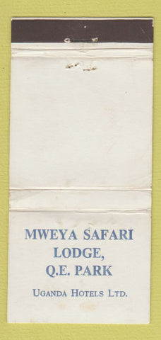 Matchbook Cover - Mweya Safari Lodge QE Park Uganda Esso oil gas WEAR 30 Strike