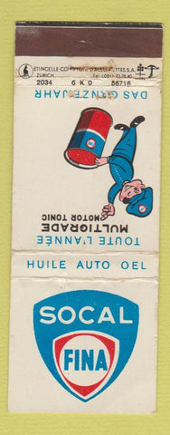 Matchbook Cover - Fina oil gas Switzerland WEAR