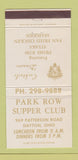 Matchbook Cover - Park Row Supper Club Dayton OH 30 Strike