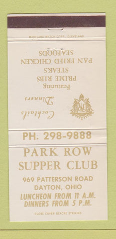 Matchbook Cover - Park Row Supper Club Dayton OH 30 Strike