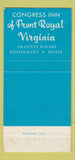 Matchbook Cover - Congress Inn Front Royal VA 30 Strike