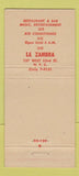 Matchbook Cover - La Zambra New York City girlie 30 Stick