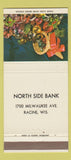 Matchbook Cover - North Side Bank Racine WI Christmas 30 Strike