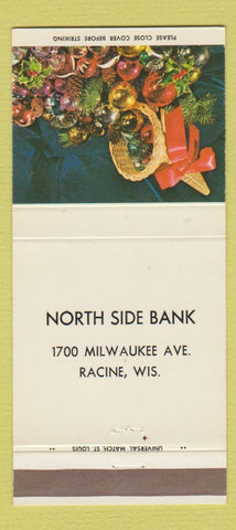 Matchbook Cover - North Side Bank Racine WI Christmas 30 Strike