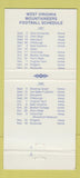 Matchbook Cover - West Virginia Mountaineers Football 1987 schedule 30 Strike
