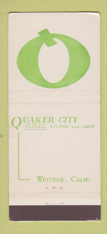 Matchbook Cover - Quaker City Savings Loan Whittier CA 30 Stick