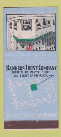 Matchbook Cover - Bankers Trust New York City 30 Stick
