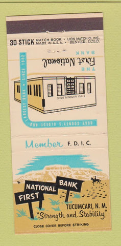 Matchbook Cover - First National Bank Tucumcari NM 30 Stick
