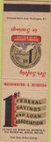 Matchbook Cover - First Federal Savings Loan Bethesda MD