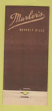 Matchbook Cover - Marler's Beverly Hills CA 30 Stick
