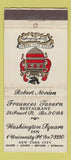 Matchbook Cover - Fraunces Tavern Restaurant New York City WEAR 30 Stick