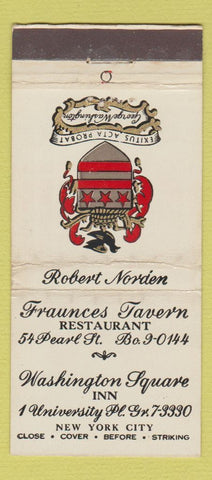 Matchbook Cover - Fraunces Tavern Restaurant New York City WEAR 30 Stick