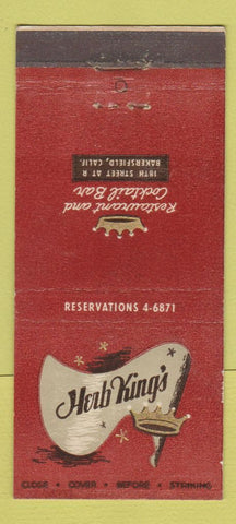 Matchbook Cover - Herb King's Restaurant Bakersfield CA 30 Stick