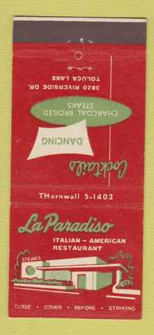 Matchbook Cover - La Paradiso Italian Restaurant Toluca Lake CA 30 Stick