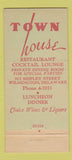 Matchbook Cover - Town House Restaurant Wilmington DE 30 Stick
