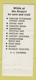 Matchbook Cover - Pittsburgh PA Airport Hotel Serpentine Lounge 30 Stick