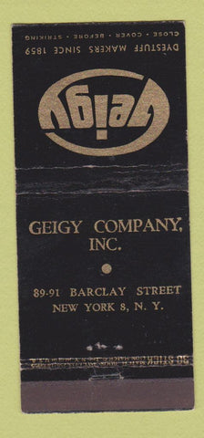 Matchbook Cover - Geigy Dye Stuff New York City  30 Stick