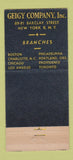Matchbook Cover - Geigy Dye Stuff New York City  30 Stick