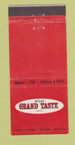 Matchbook Cover - Atlas Grand Taste Brand 30 Stick