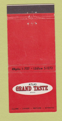 Matchbook Cover - Atlas Grand Taste Brand 30 Stick