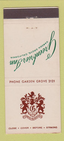 Matchbook Cover - Greenbrier Inn Garden Grove CA 30 Stick