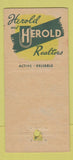 Matchbook Cover - Herold and Herold Real Estate San Francisco CA 30 Stick