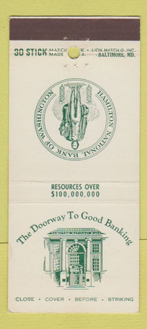Matchbook Cover - Hamilton National Bank Washington DC 30 Stick