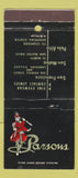 Matchbook Cover - Parsons San Francisco San Mateo Palo Alto CA 30 Stick